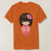 Cherry Blossom Geisha Japanisch Kokeshi Doll T-Shirt (Design vorne)
