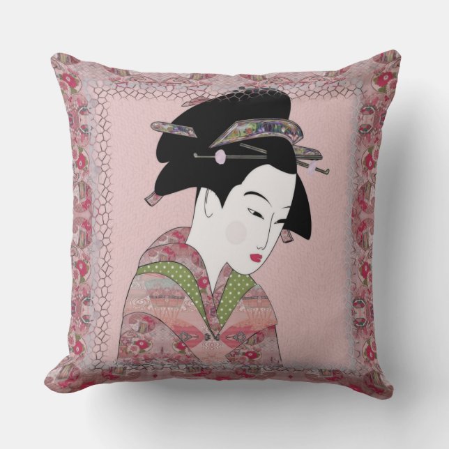 Cherry Blossom Geisha Kissen (Vorderseite)