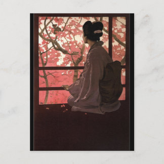 CHERRY BLOSSOM GEISHA POSTKARTE