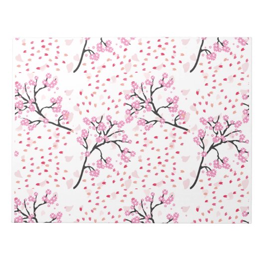 Cherry Blossom Gemustert Notepad Notizblock (Vorderseite)