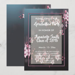 Cherry Blossom Geometric Floral Abschluss Einladung