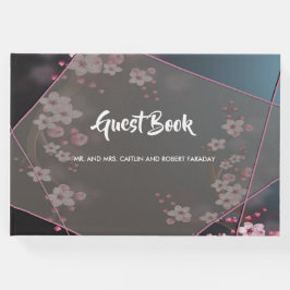 Cherry Blossom Geometric Floral Gästebuch