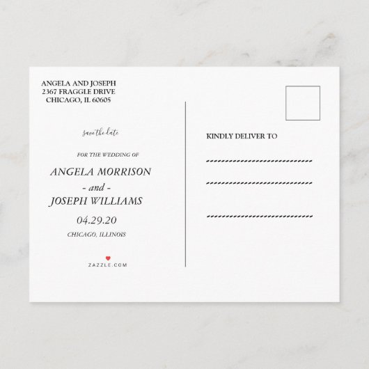 Cherry Blossom Geometric Floral Save the Date Ankündigungspostkarte (Rückseite)