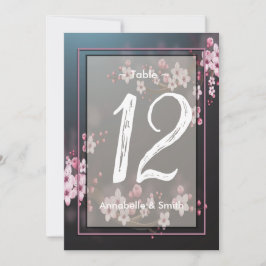 Cherry Blossom Geometric Floral Tischnummer