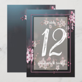 Cherry Blossom Geometric Floral Tischnummer