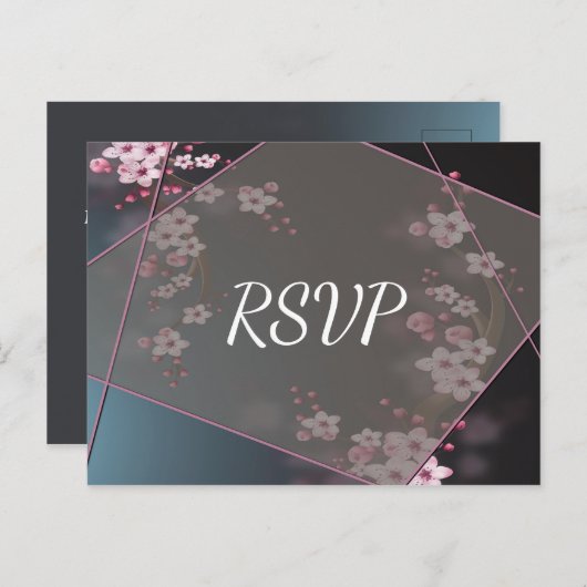 Cherry Blossom Geometric Floral UAWG Einladungspostkarte (Vorne/Hinten)