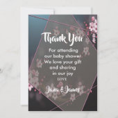 Cherry Blossom Geometric Floral vielen Dank Einladung (Vorderseite)