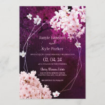 Cherry Blossom Geometric Floral Wedding