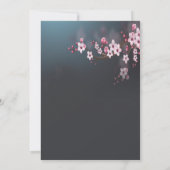 Cherry Blossom Geometrische Blumenpartei Einladung (Rückseite)