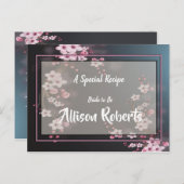 Cherry Blossom Geometrisches Brautparty Rezept Postkarte (Vorne/Hinten)