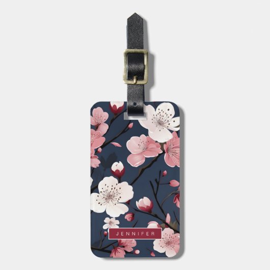 Cherry Blossom Gepäckmarken Gepäckanhänger (Vorderseite vertikal)