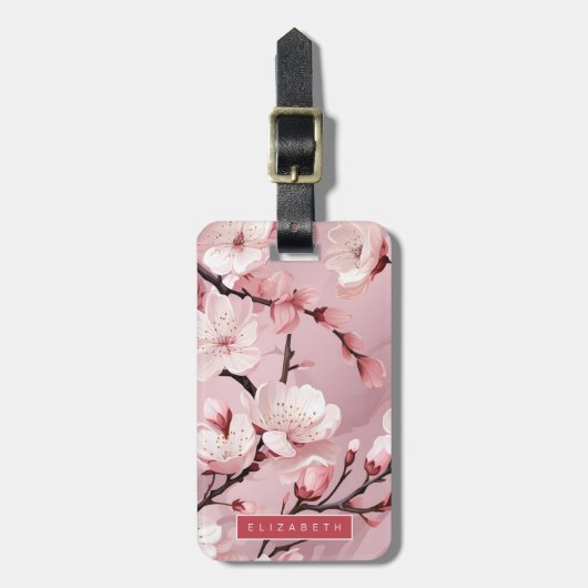 Cherry Blossom Gepäckmarken Gepäckanhänger (Vorderseite vertikal)