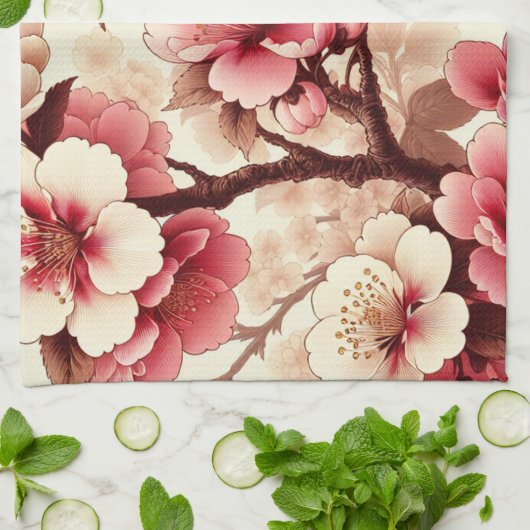 Cherry Blossom Geschirrtuch (Gefaltet)