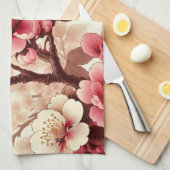 Cherry Blossom Geschirrtuch (Viertel Falte)
