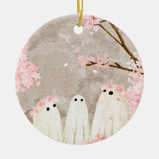 Cherry Blossom Ghosts Keramik Ornament (Vorne)