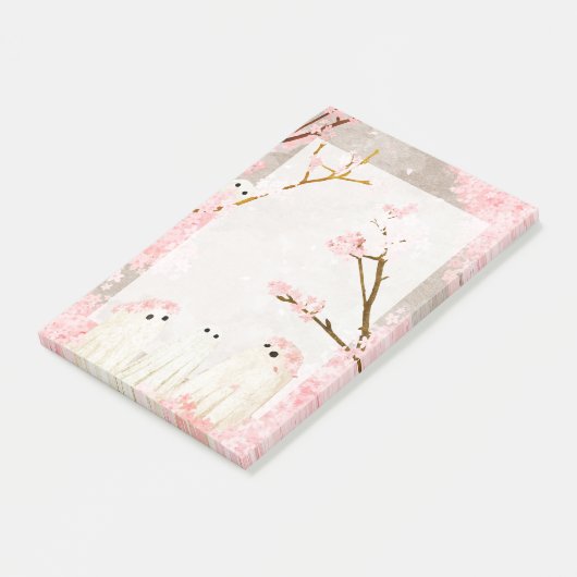 Cherry Blossom Ghosts notepad Post-it Klebezettel (angewinkelt)