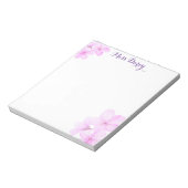 Cherry Blossom Girly Pink Floral Custom  Notizblock (Rotiert)