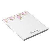 Cherry Blossom Girly Pink Floral Custom Notizblock (angewinkelt)