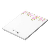 Cherry Blossom Girly Pink Floral Custom Notizblock (Rotiert)