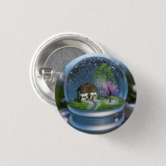 Cherry Blossom Globe Button (Vorne & Hinten)
