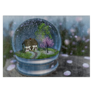 Cherry Blossom Globe Cutting Board Schneidebrett