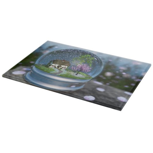 Cherry Blossom Globe Cutting Board Schneidebrett (Ecke)