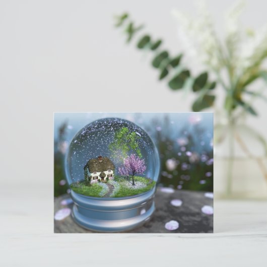 Cherry Blossom Globe Postcard Postkarte (Stehend Vorderseite)
