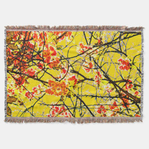Cherry Blossom Golden Yellow Floral Design Decke