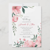 Cherry Blossom Greenery Bridal Delight Wedding Einladung (Vorderseite)