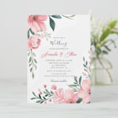 Cherry Blossom Greenery Bridal Delight Wedding Einladung (Stehend Vorderseite)