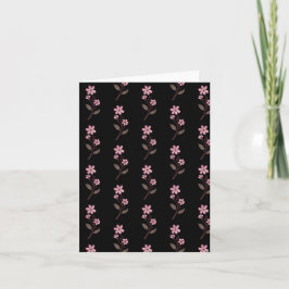 Cherry Blossom Greetings Card - Schwarzes Muster Karte
