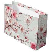 Cherry Blossom Große Geschenktüte (Vorderseite Schrägansicht)