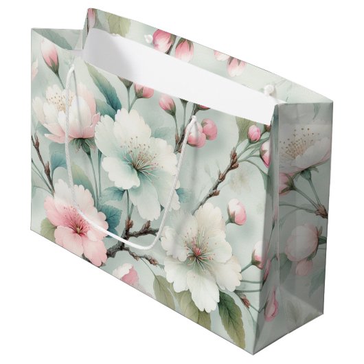 Cherry Blossom Große Geschenktüte (Vorderseite Schrägansicht)
