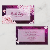Cherry Blossom Hair Stylist Visitenkarte (Vorne/Hinten)
