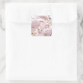 Cherry Blossom "Hayashi-ichigo" スクエアシール Quadratischer Aufkleber (Tasche)