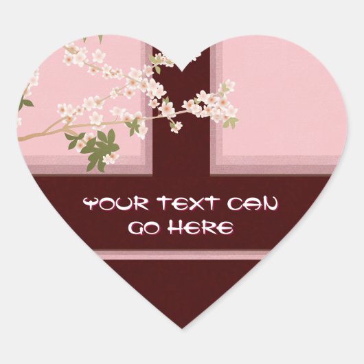 Cherry Blossom Heart Stickers (Vorderseite)