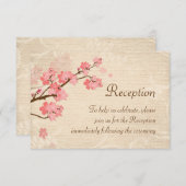 Cherry Blossom hellbeige Empfang laden Einladung (Vorne/Hinten)