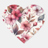 Cherry Blossom Herz-Aufkleber (Vorderseite)