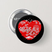 Cherry Blossom Herz Button (Vorne & Hinten)