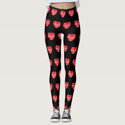 Cherry Blossom Herz Leggings (Vorderseite)