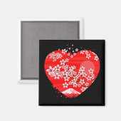 Cherry Blossom Herz Magnet (Vorderseite/Rückseite)