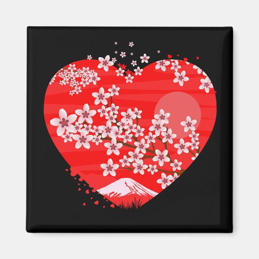 Cherry Blossom Herz Magnet (Vorne)