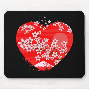 Cherry Blossom Herz Mousepad