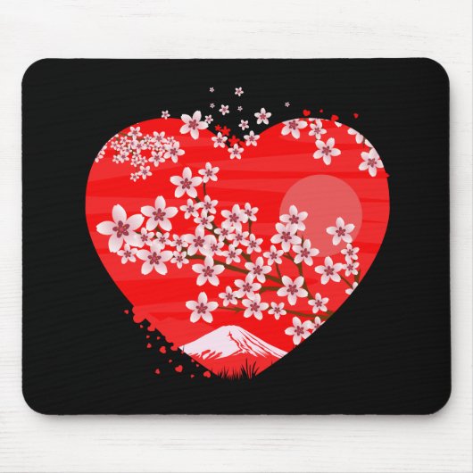 Cherry Blossom Herz Mousepad (Vorne)