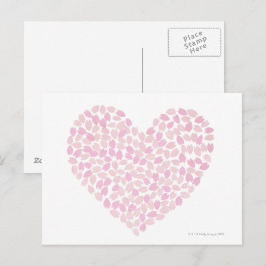 Cherry Blossom Herz Postkarte (Vorne/Hinten)
