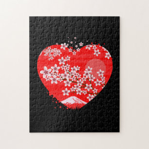 Cherry Blossom Herz Puzzle