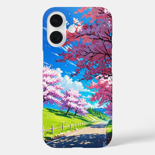 Cherry Blossom Hills - Anime Spring Landschaft Case-Mate iPhone Hülle (Rückseite)