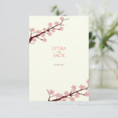 Cherry Blossom Hochzeit Dankeskarte (Stehend Vorderseite)