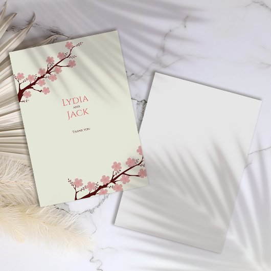 Cherry Blossom Hochzeit Dankeskarte
