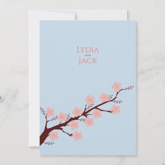 Cherry Blossom Hochzeit Einladung (Rückseite)